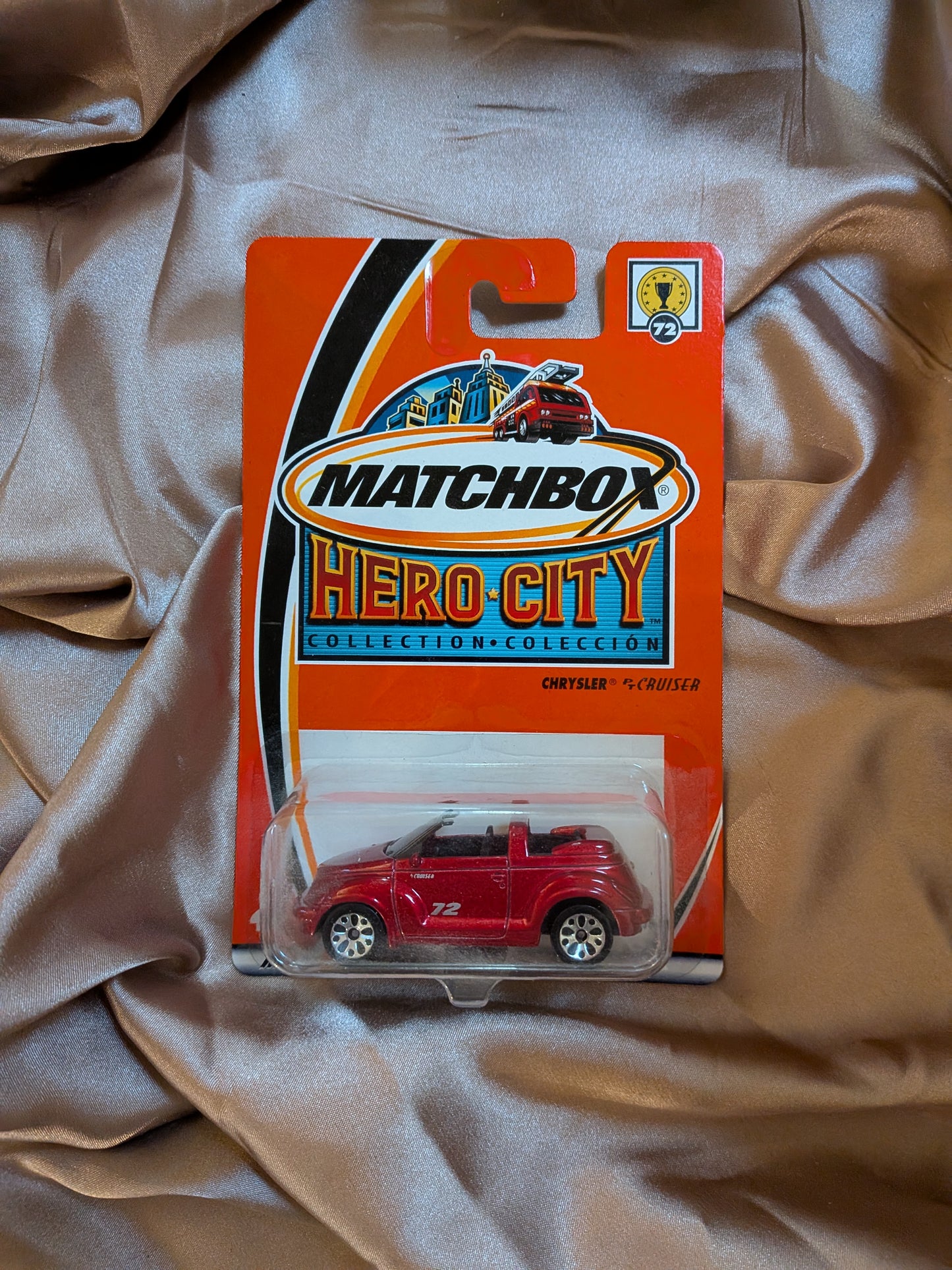 Matchbox 2003 Metallic Red Chrysler PT Cruiser convertible.