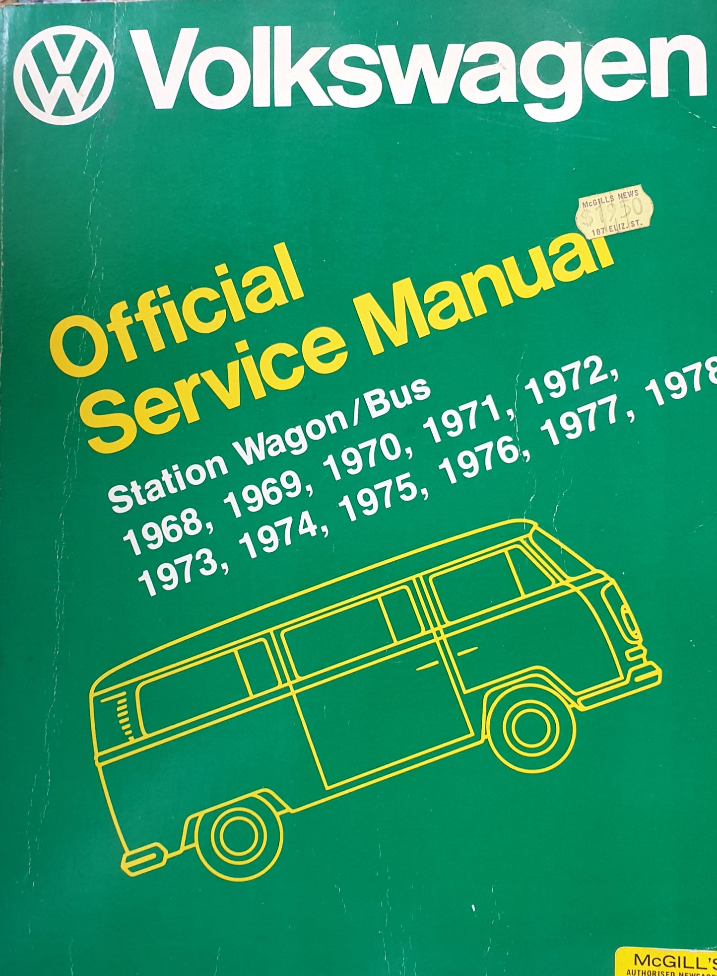Volkswagen Official Service Manual Station Wagon/Bus 1968-1978 -